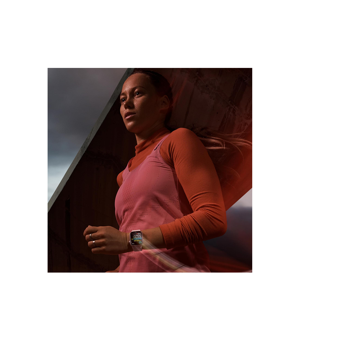 Apple Watch Series 9 (GPS) هيكل من الألومنيوم باللون الوردي مقاس 41 ملم مع حزام رياضي باللون الوردي Apple Watch Series 9 (GPS) هيكل من الألومنيوم باللون الوردي مقاس 41 ملم مع حزام رياضي باللون الوردي